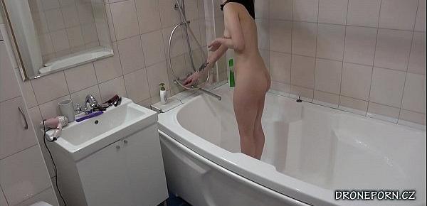  Pretty teen Dakota in the bathroom - Spy cam
